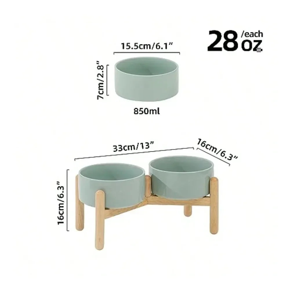 Raised 6.1 Inch Dog Bowl With Stand For Small And Medium Dogs