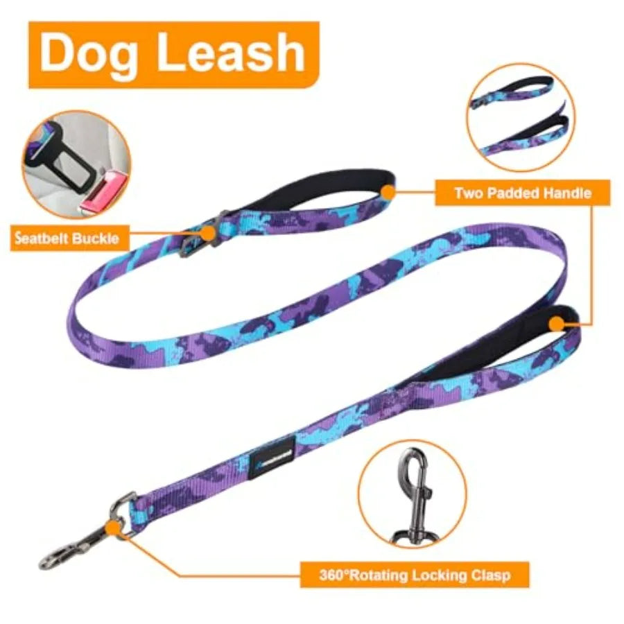 No Pull Dog Harness And Leash Set With Seatbelt Clip