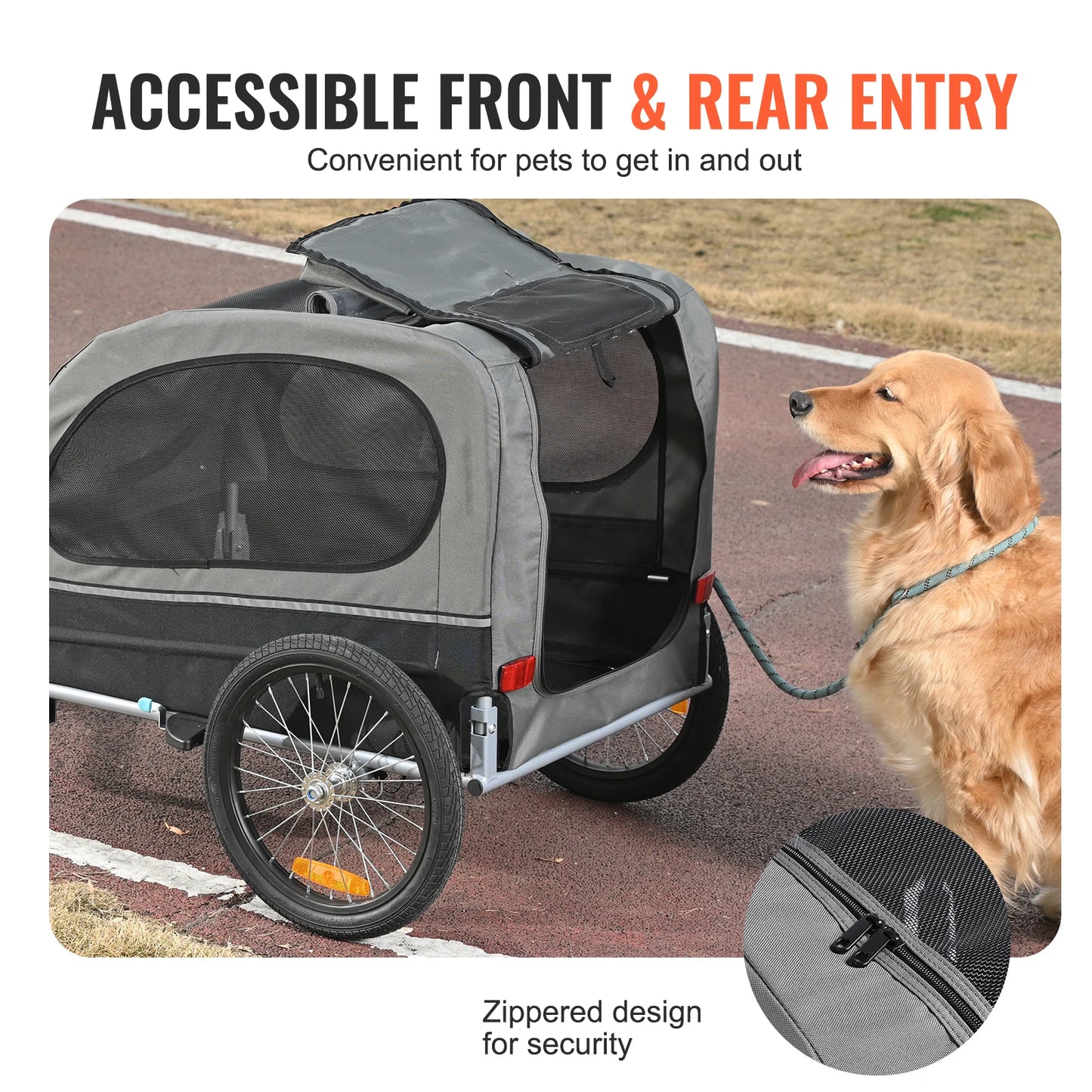 SucceBuy Dog Bike Trailer and Pet Cart With Wheels