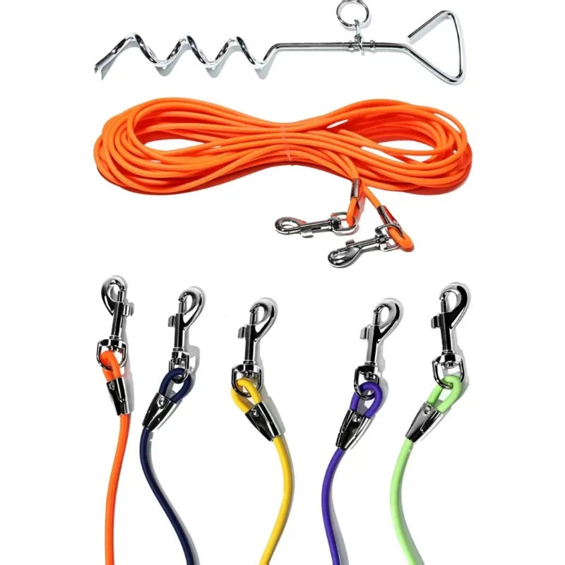 Heavy Duty Dog Tie Out Cable With Ground Stake Outdoor