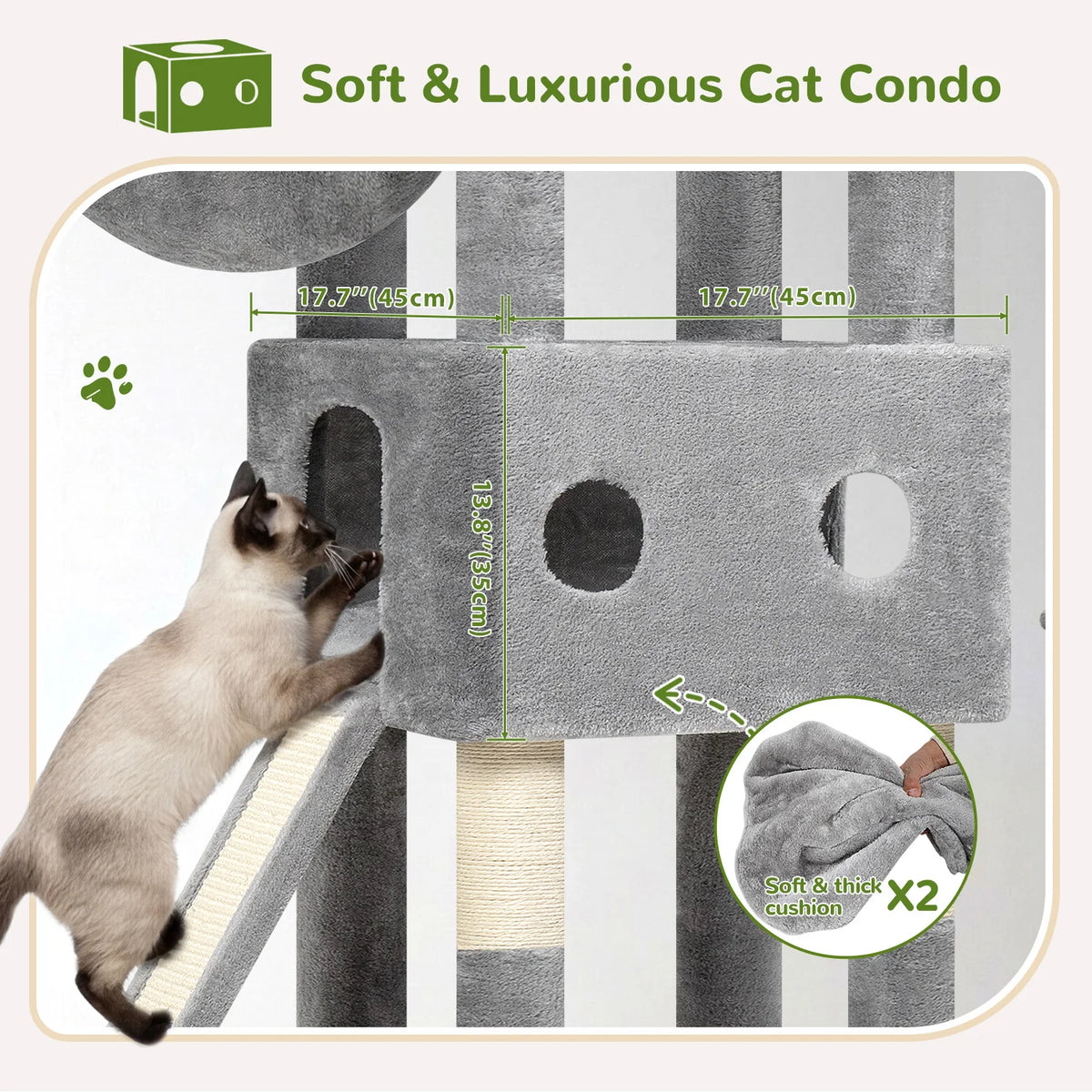 Globlazer Heavy Duty Multi Level Cat Tree With Sisal Scratching Posts