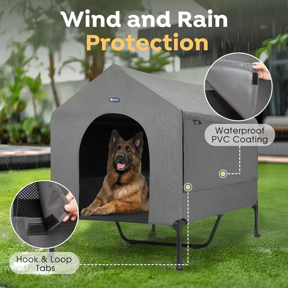 Outdoor Indoor Dog House Bed and Cot Shelter for Pets