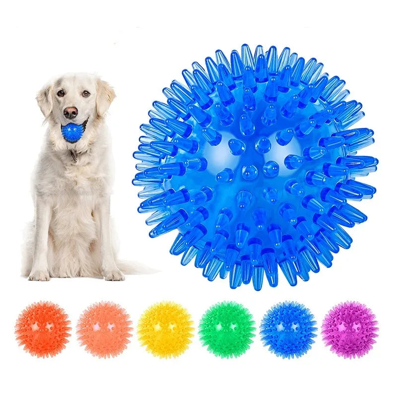 Rubber Squeaky Dog Toy Ball For Teeth Cleaning And Training