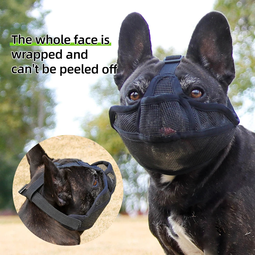 Breathable Dog Muzzle For Short Snouted Breeds Prevent Barking