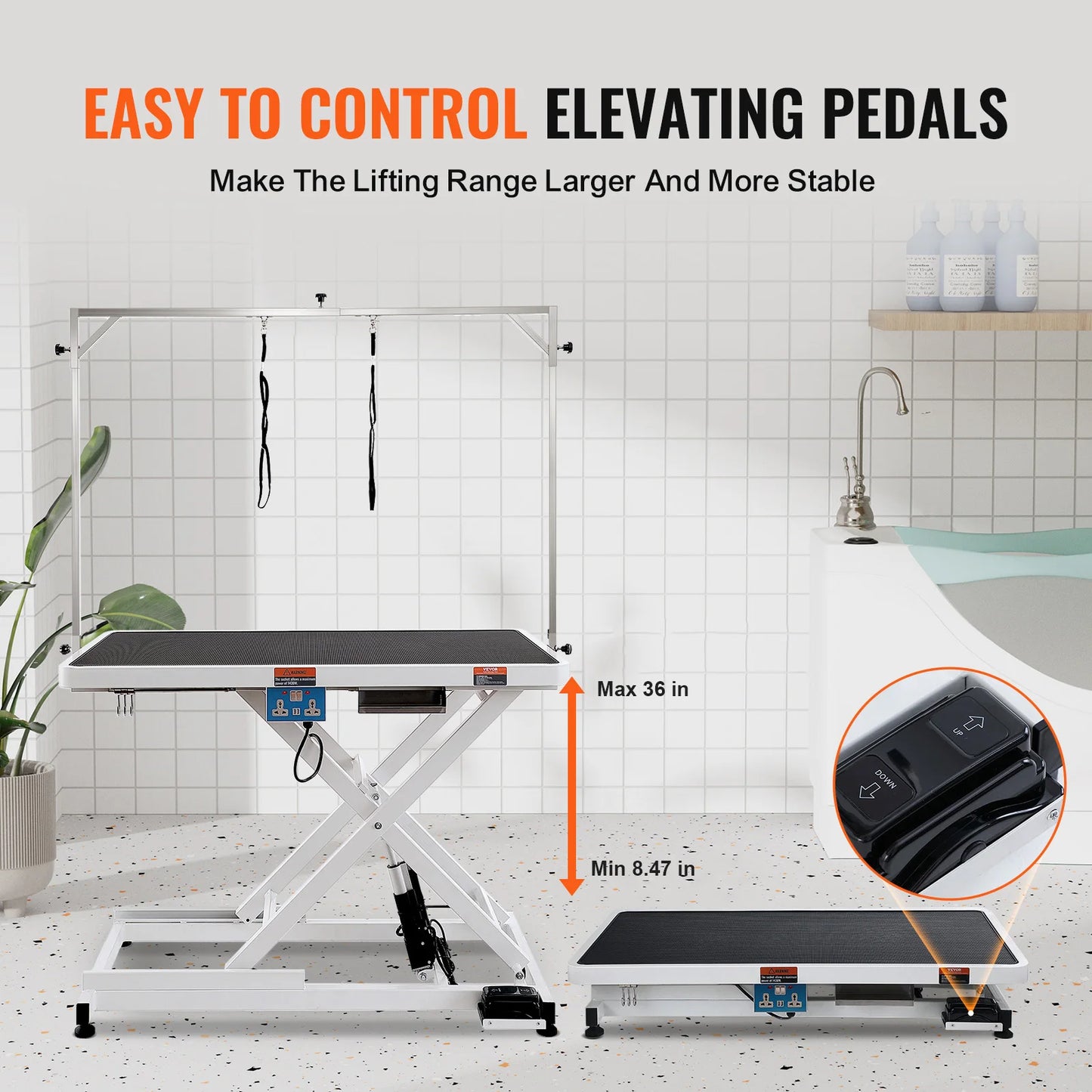 VEVOR Electric Pet Grooming Table With Adjustable Lift And Arm