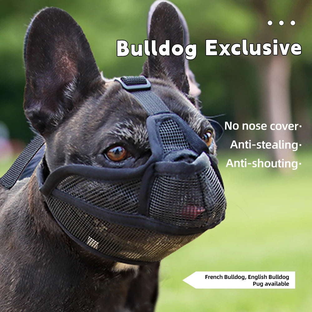 Breathable Dog Muzzle For Short Snouted Breeds Prevent Barking