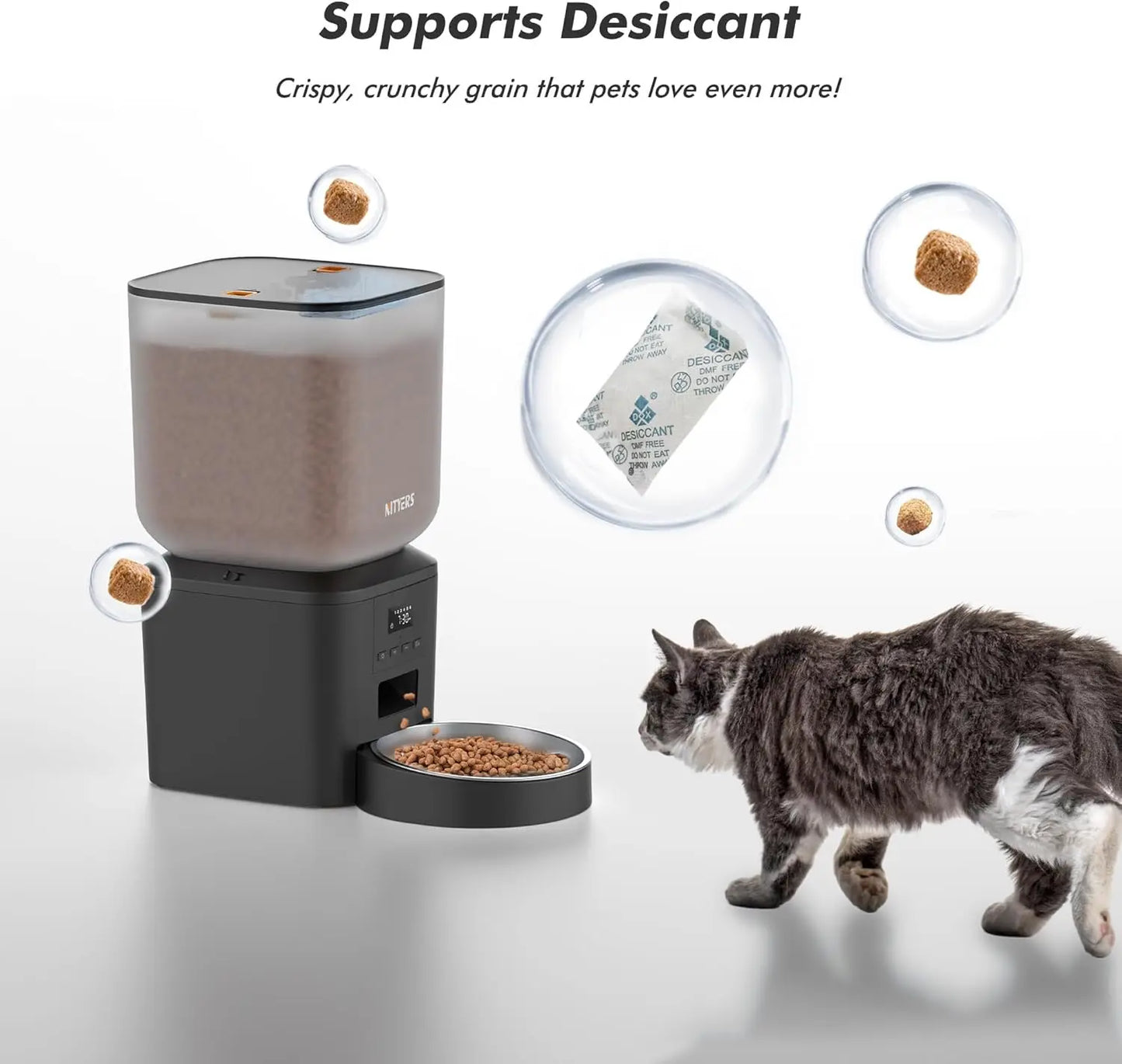 Nityers Automatic Pet Feeder With Voice Recorder Dual Power
