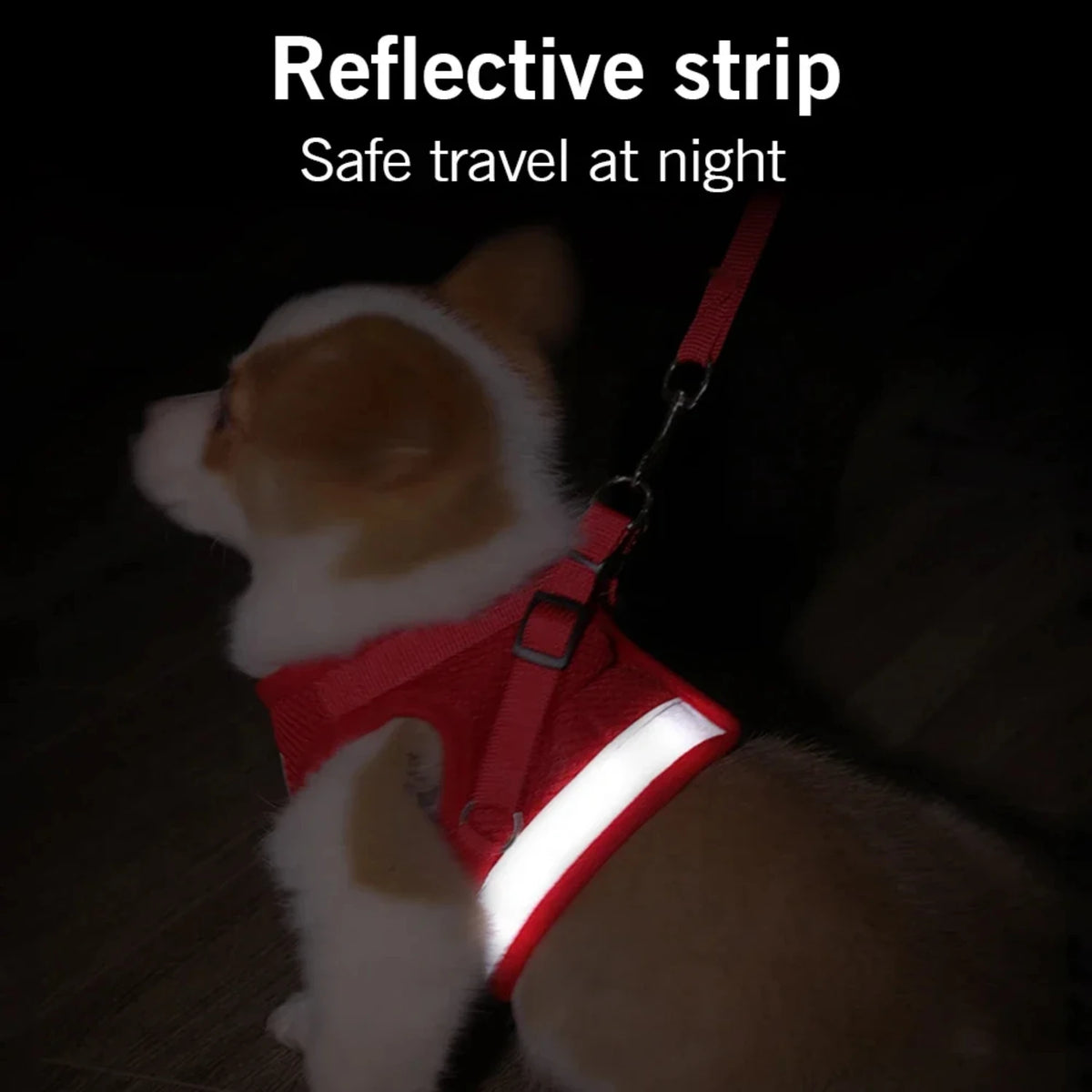 Reflective Adjustable Dog Cat Vest Harness With Leash