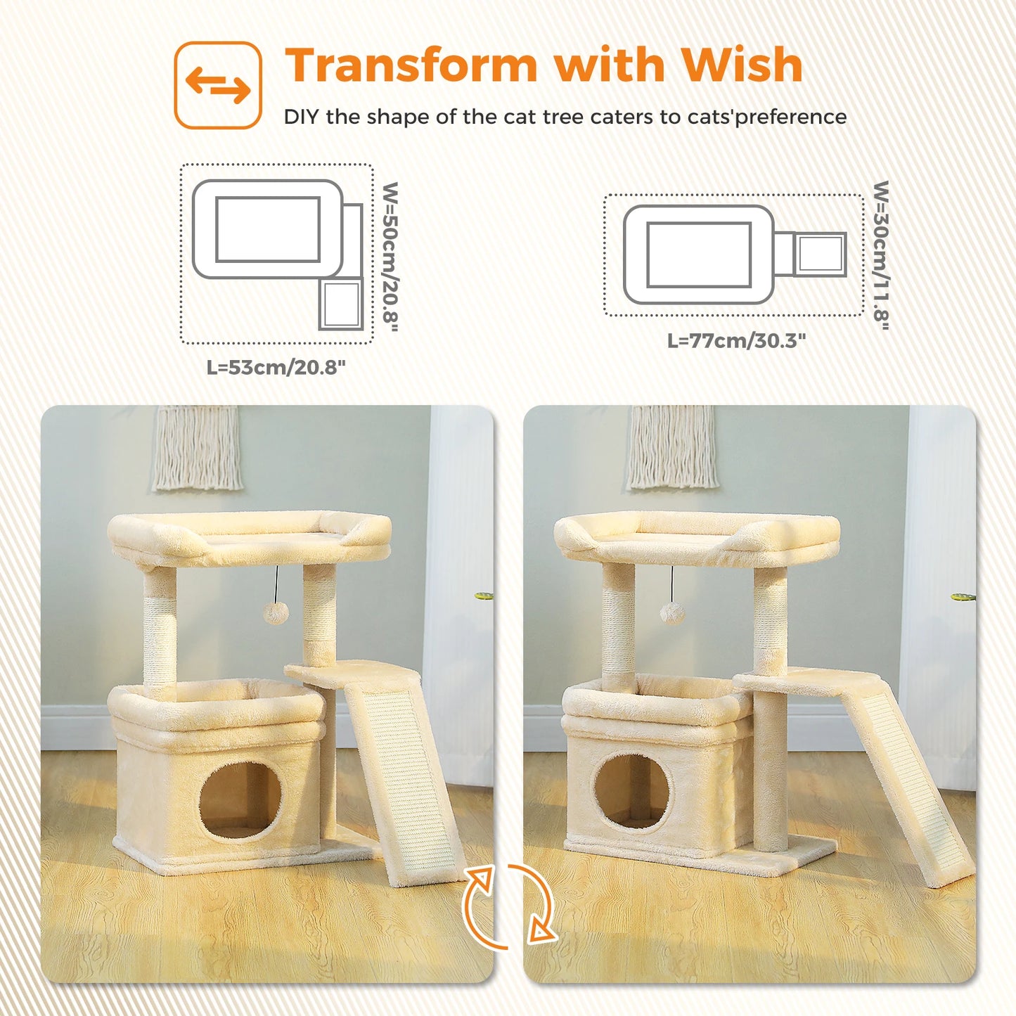 PAWZ Road Small Cat Tree With Sisal Scratching Post Perch
