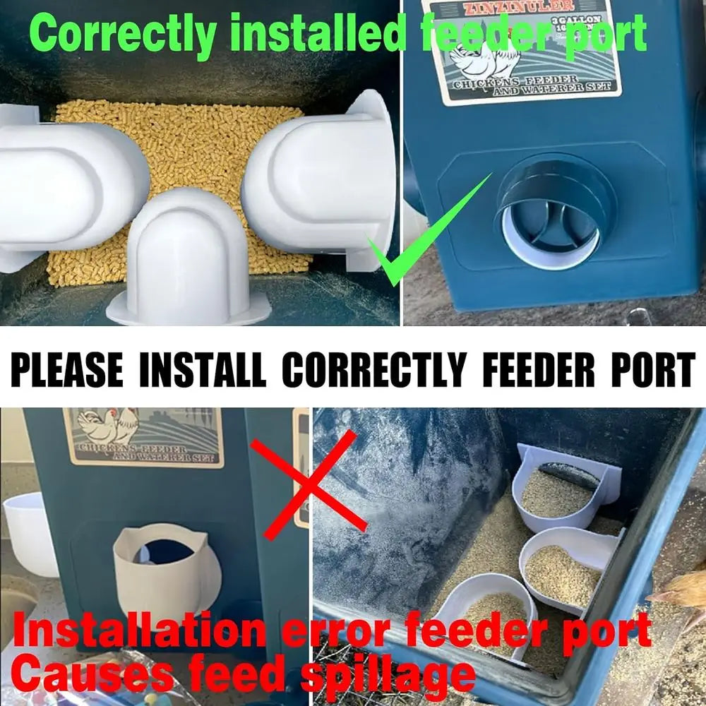 Automatic Port and Cup Waterer Set for Chicken Coop