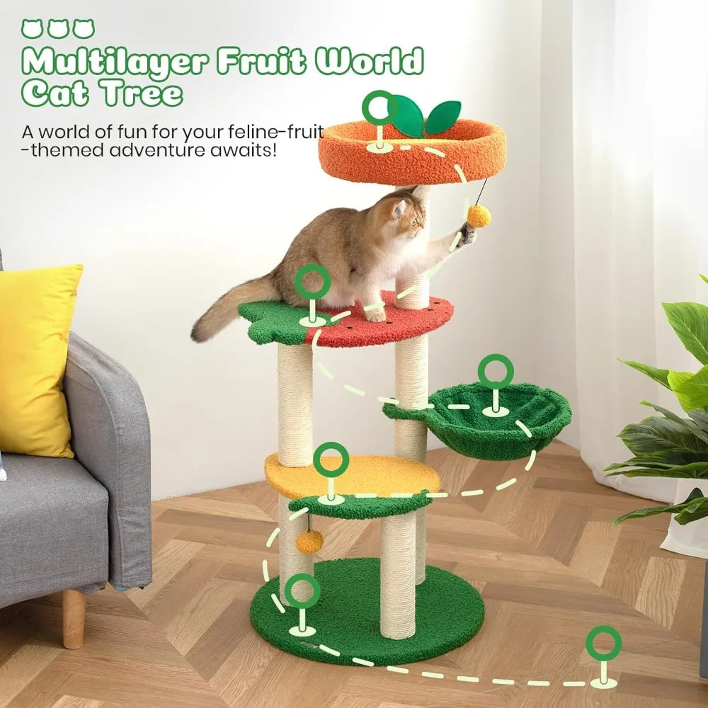 MKDK Cat Tree Condo With Sisal Scratching Posts For Cats