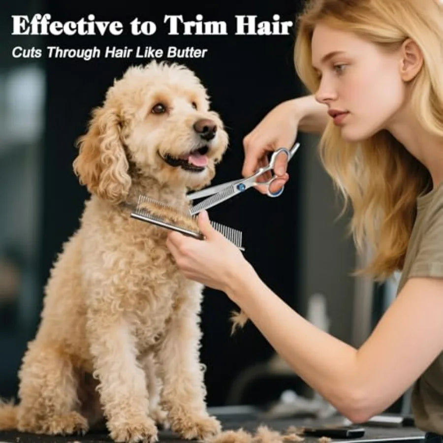 Professional Dog And Cat Grooming Scissors Kit With Safety Tips