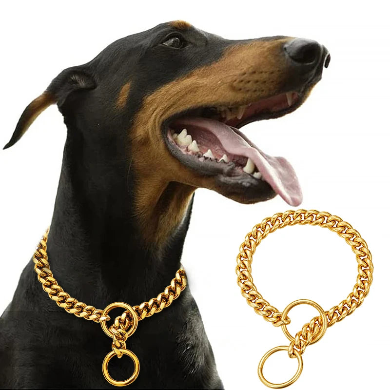 Stainless Steel Chain Collar For Dogs Training And Walking
