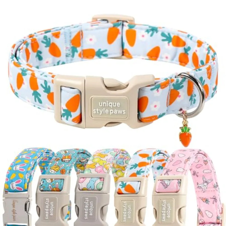 Dog Collar With Pendant Coconut Tree Design Plastic Buckle