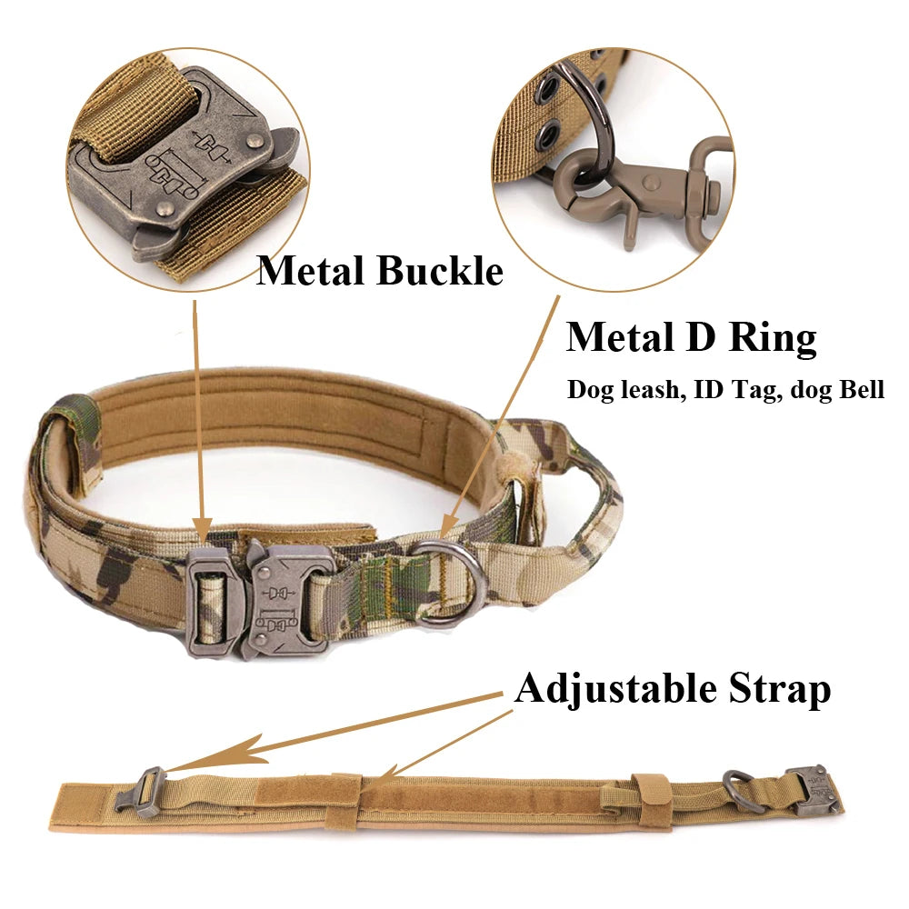 PETRAVEL Tactical Dog Harness Vest Leash Collar Patches Set