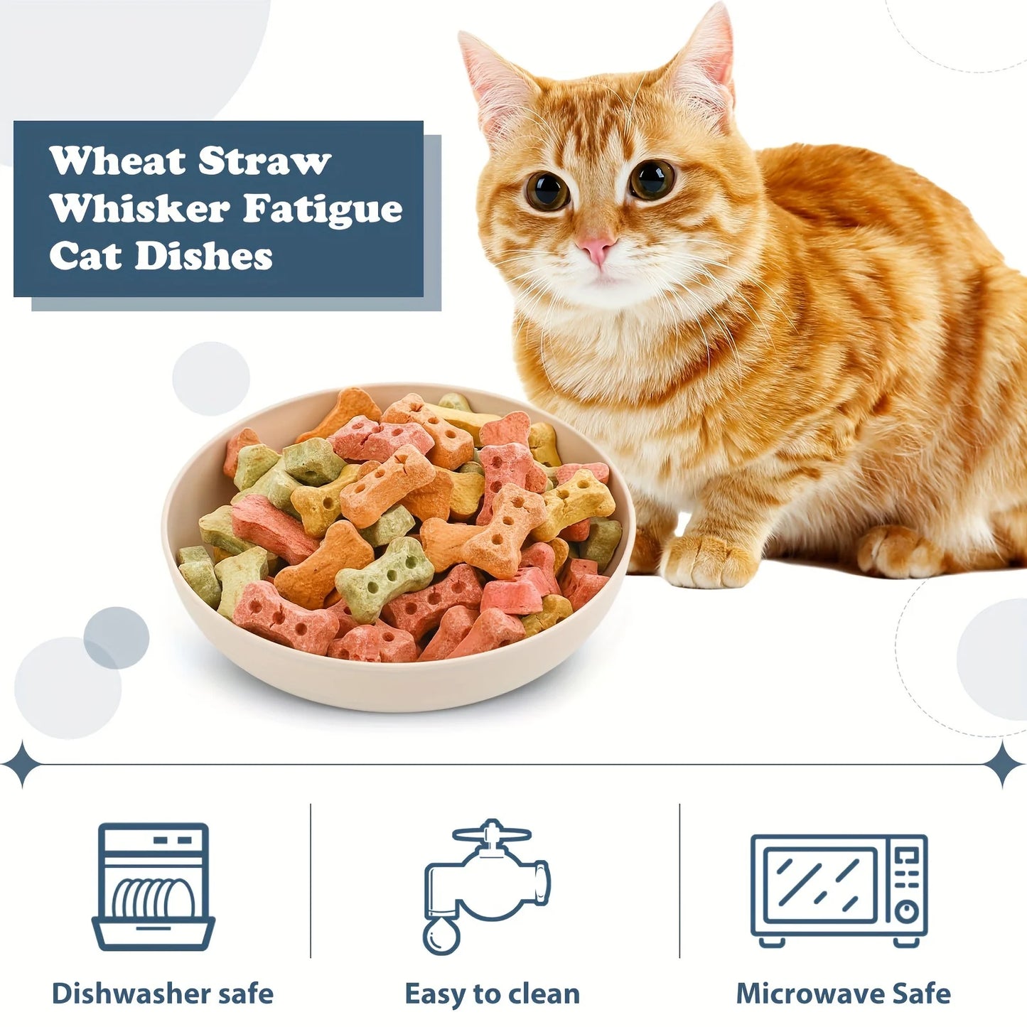 Cat Bowls Set Non-Slip Plastic Pet Food And Water Dishes