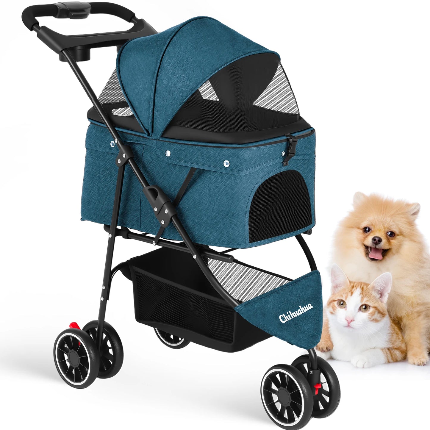 Chihuahua Pet Stroller Foldable Travel Carrier For Small Dogs And Cats