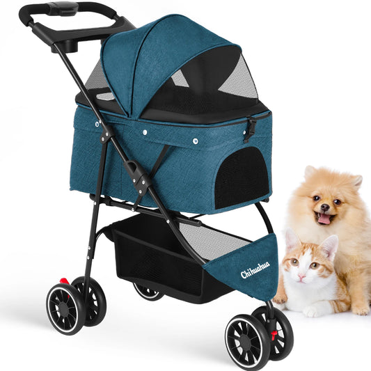 Chihuahua Pet Stroller Foldable Travel Carrier For Small Dogs And Cats