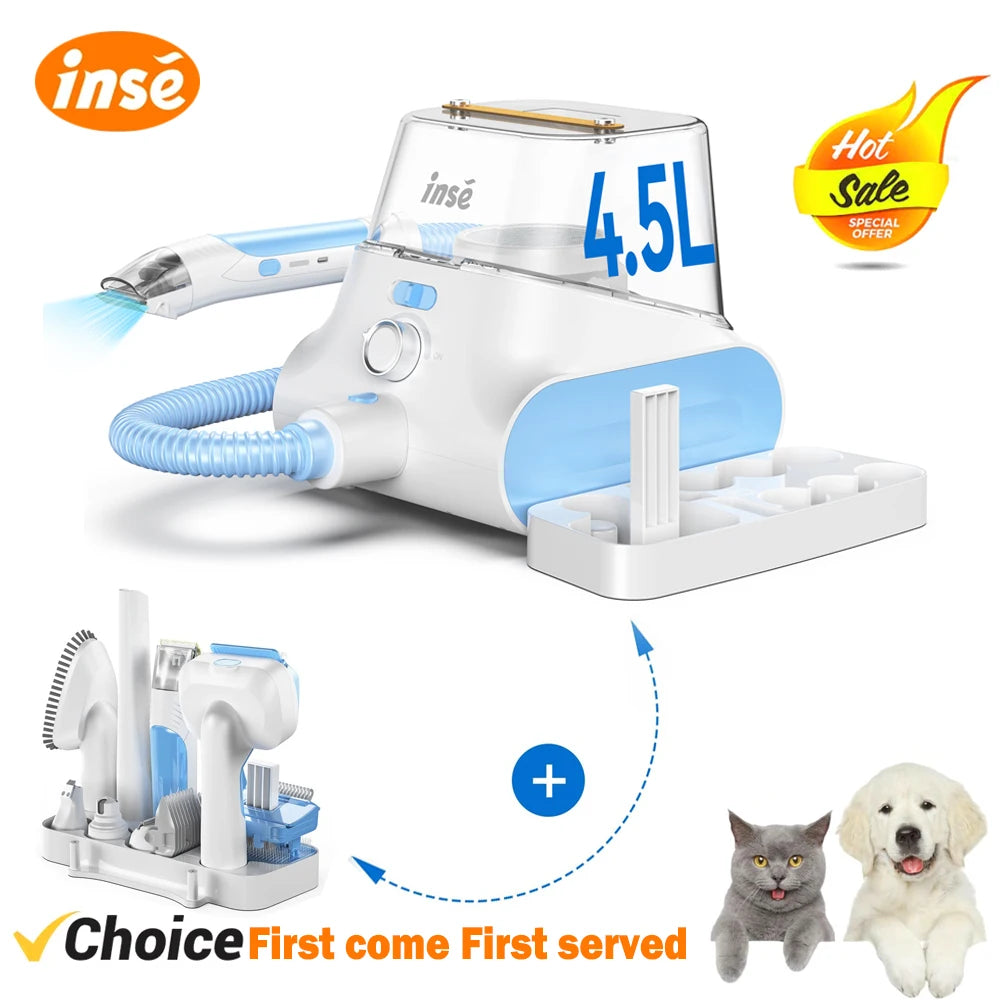 INSE Low Noise Pet Grooming Vacuum with Hair Clipper