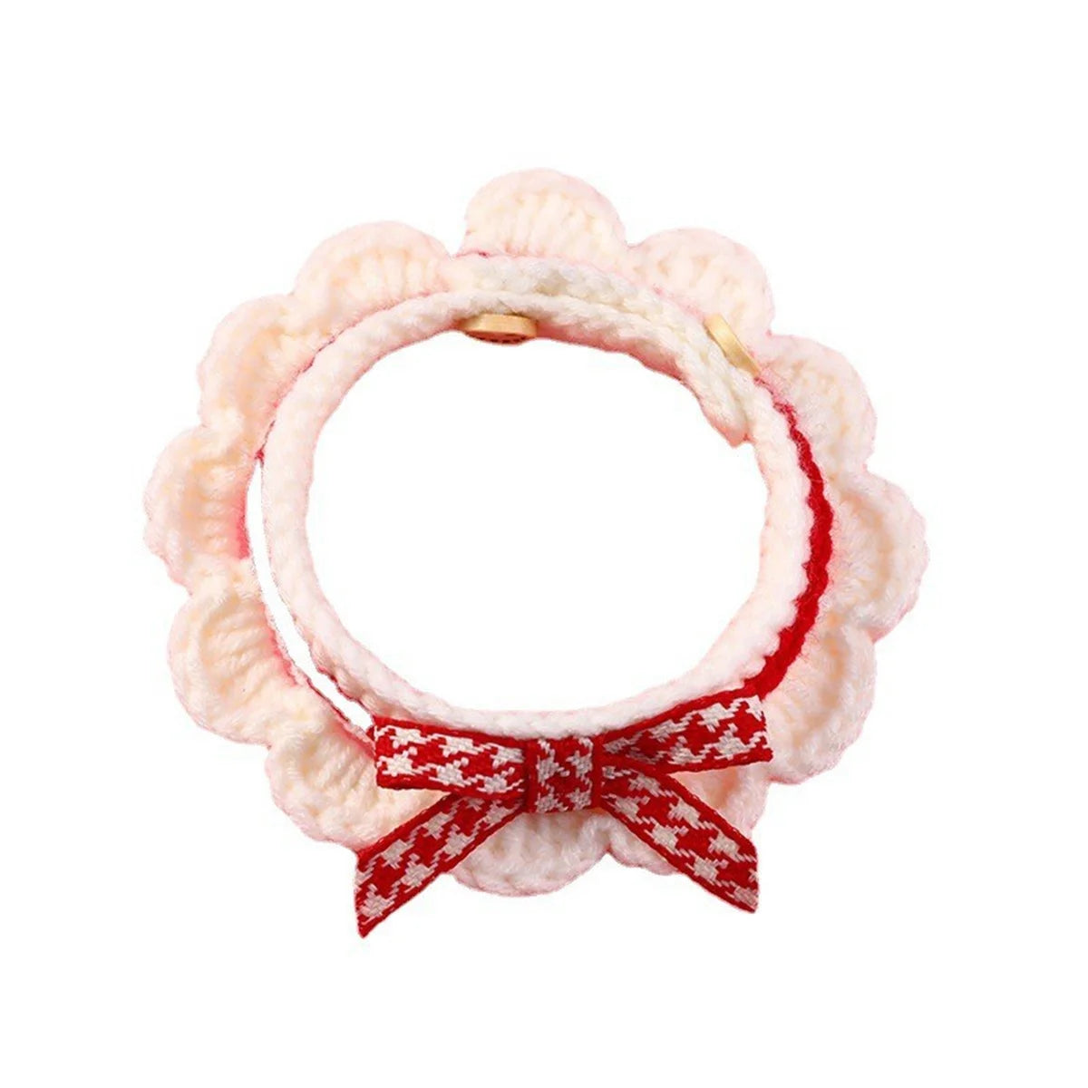 Cute Bow Knot Hand-Knitted Pet Collar Accessory for Small Pets