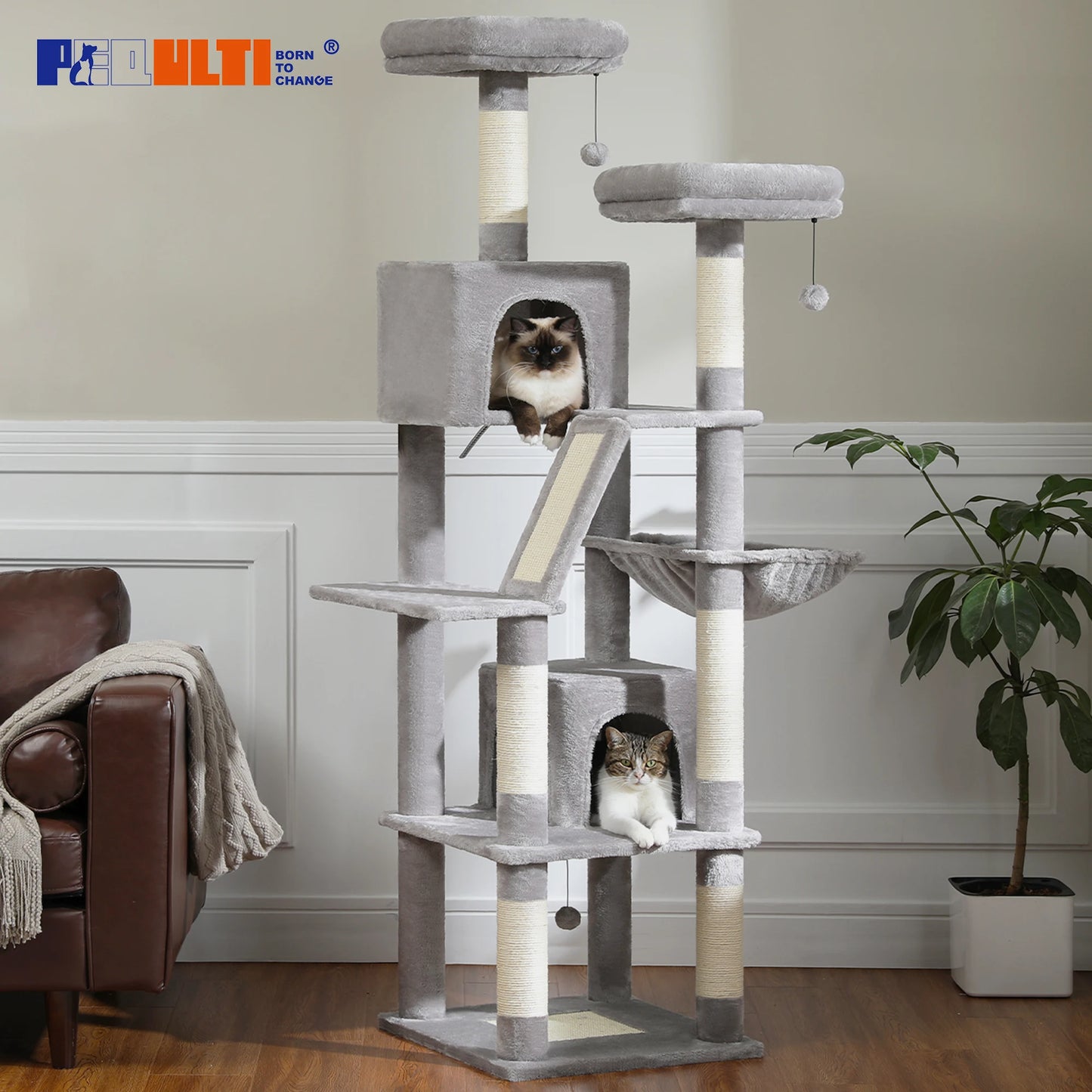 PAWZ Road Multi Level Cat Tree Tower For Indoor Cats