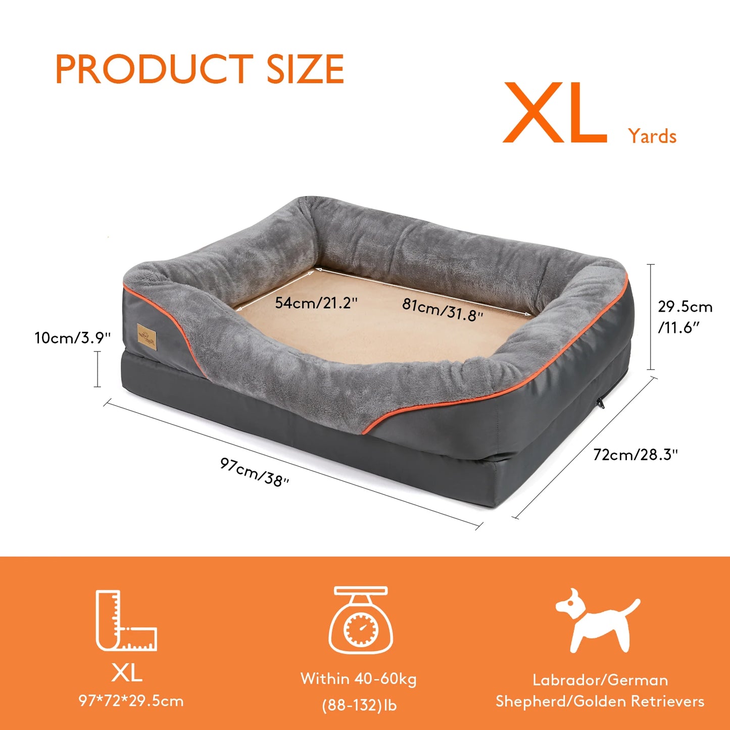 BINGOPAW Dog Bed Removable Washable Cover Anti Allergy Waterproof Warm Fleece
