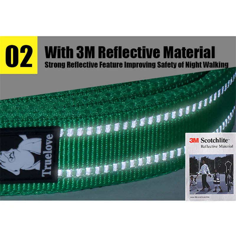 TRUELOVE Soft Pet Leash Reflective Nylon Mesh Padded For Pets