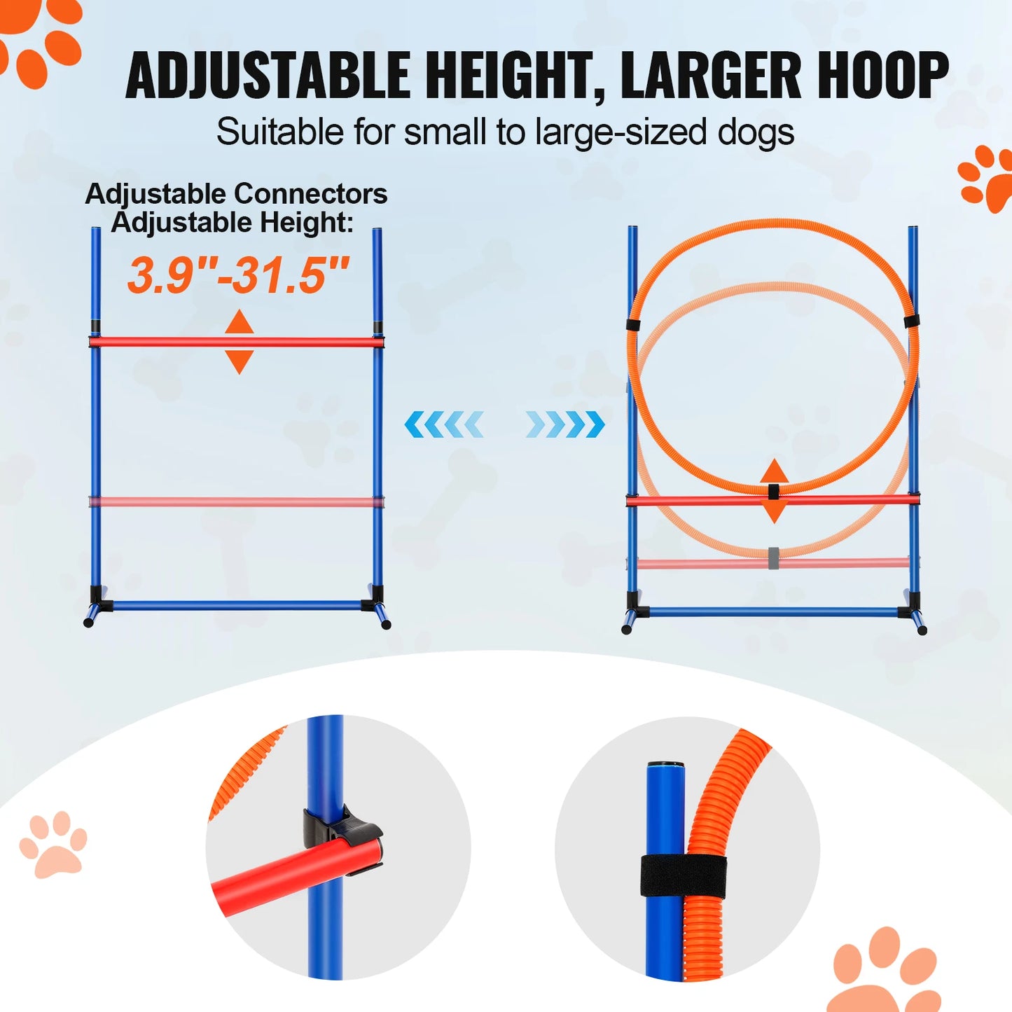 SucceBuy Dog Agility Set 4 Piece Adjustable Hurdles And Poles