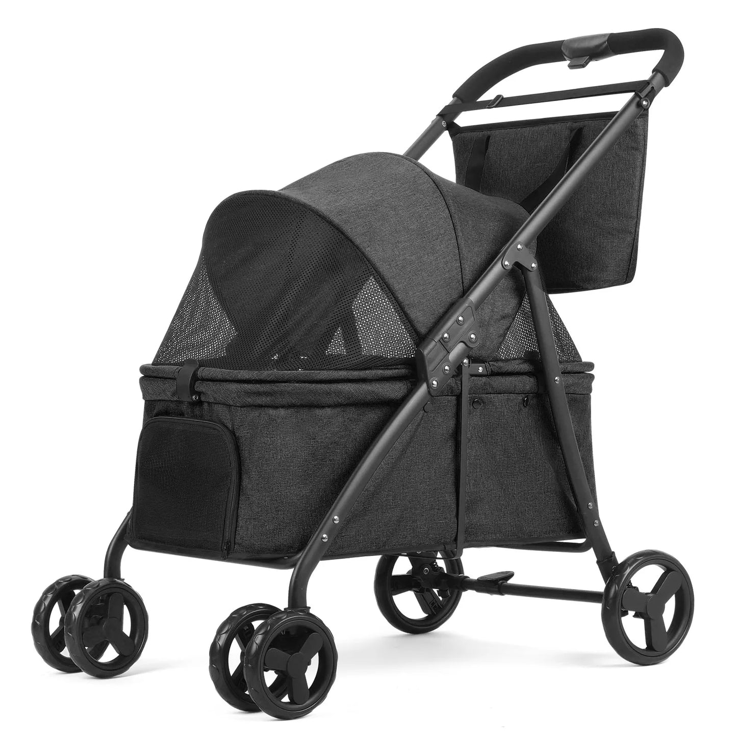 Foldable Dog Stroller Portable 4 Wheel Pet Pushchair Travel Carriage Fashion Bag