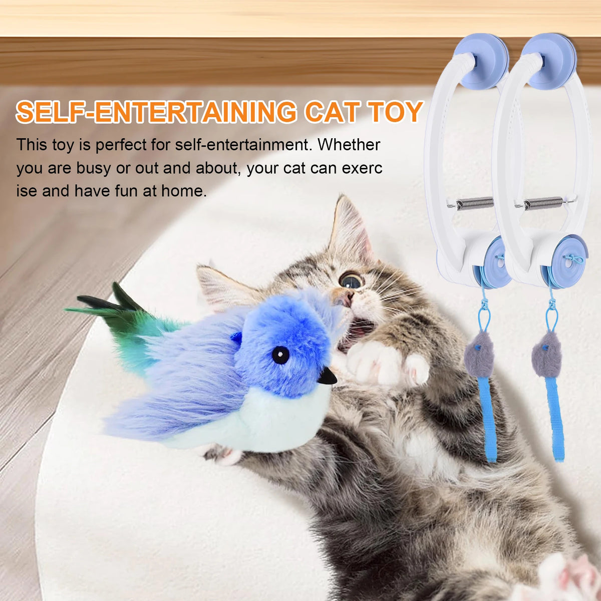 ATUOTIN Interactive Feather Teaser Toy for Cats and Kittens