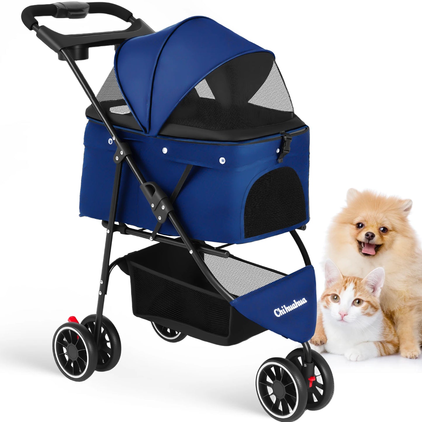 Chihuahua Pet Stroller Foldable Travel Carrier For Small Dogs And Cats