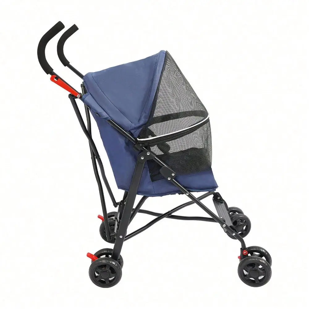 XMSJ Foldable Pet Travel Stroller With Four Wheels