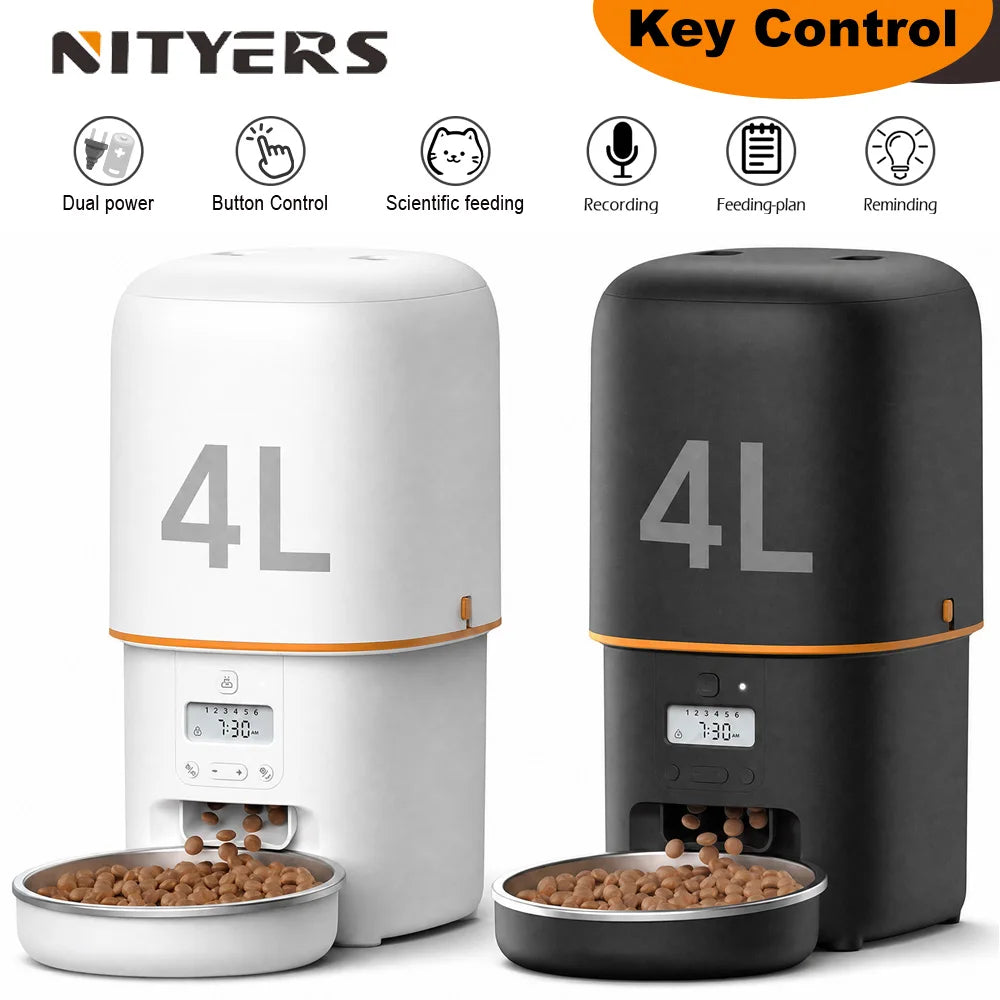Nityers Automatic Pet Feeder With Voice Recorder And Steel Bowl