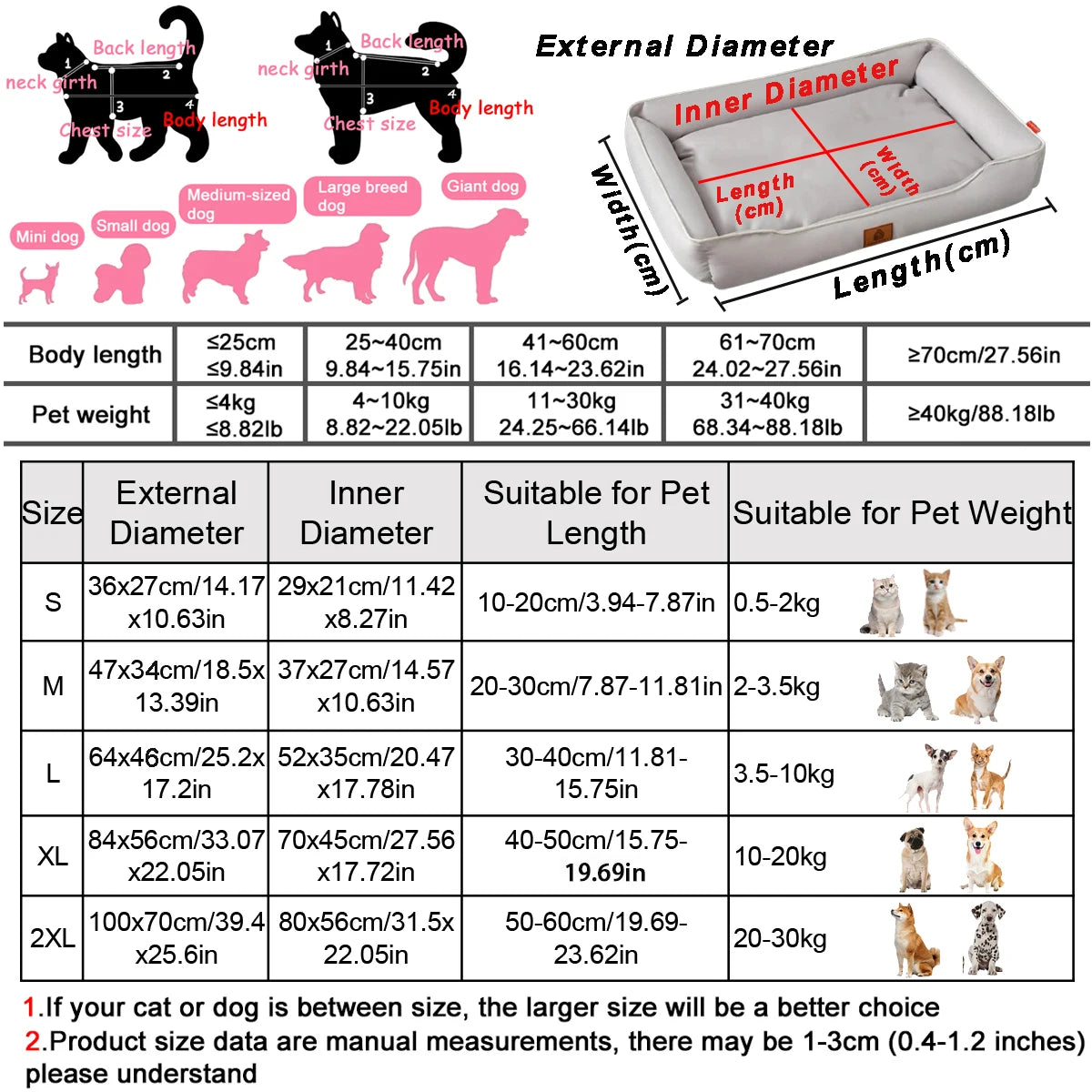 Four Season Square Dog Bed Waterproof Bite Resistant for Dogs