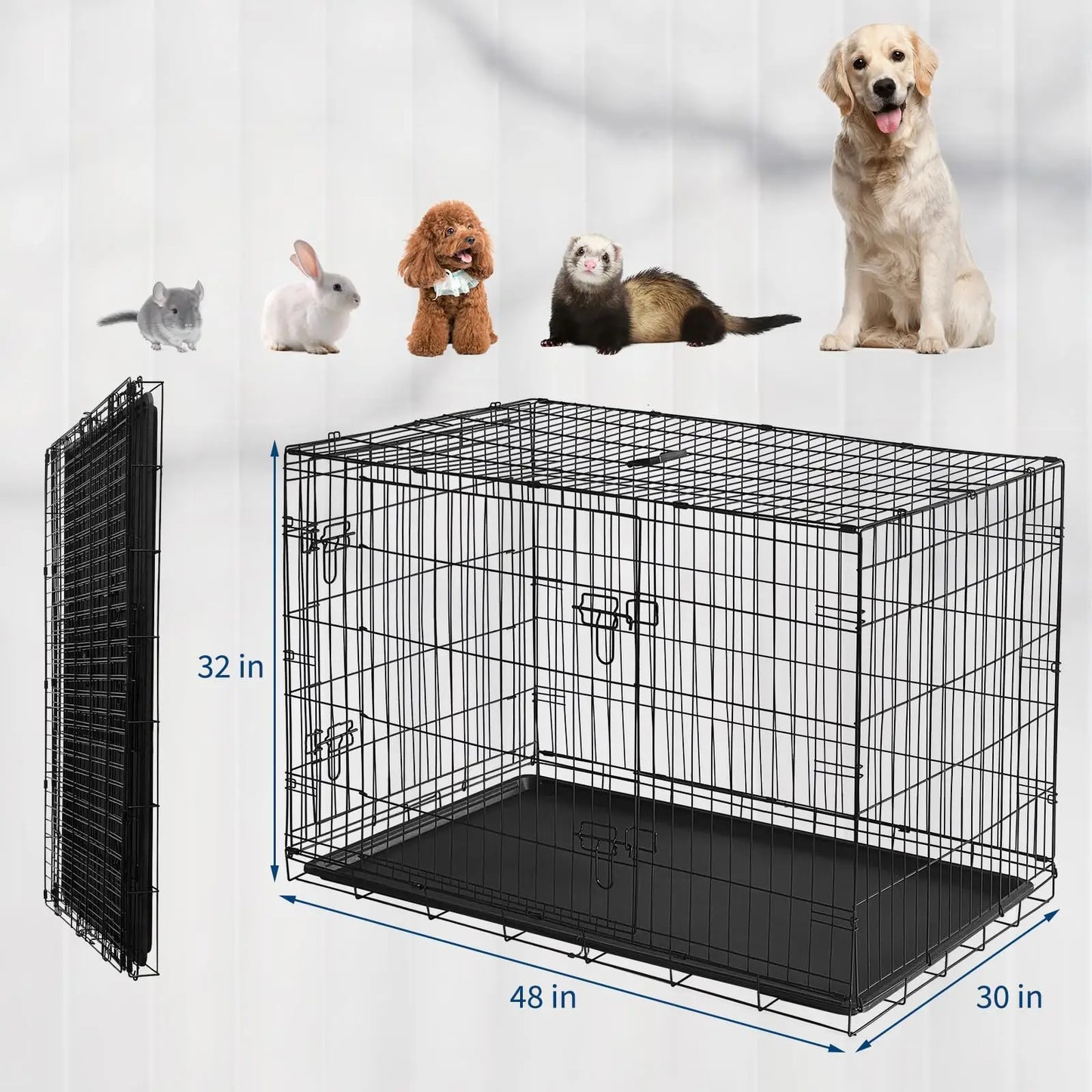 HiMISS Portable Ferret Cage Small Pet Habitat With Tray