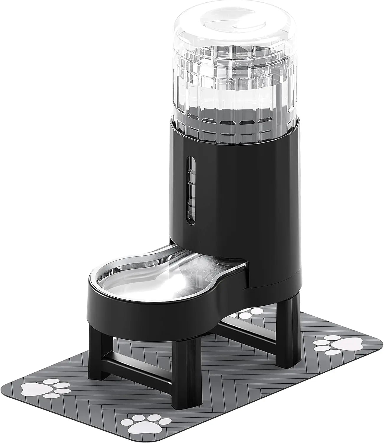 Elevated Dog Water Dispenser With Mat Quiet Easy Clean