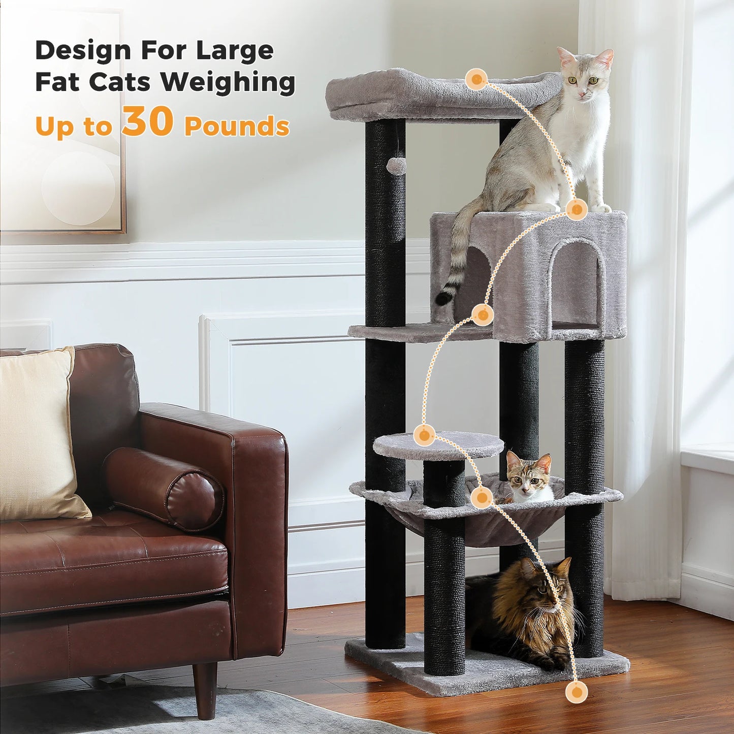 PAWZ Road Cat Tree With Scratching Posts And Durable Condo