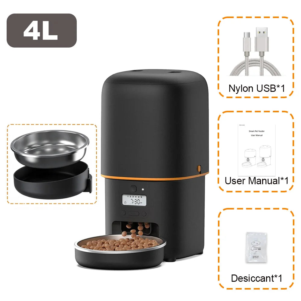 Nityers Automatic Pet Feeder With Voice Recorder And Steel Bowl