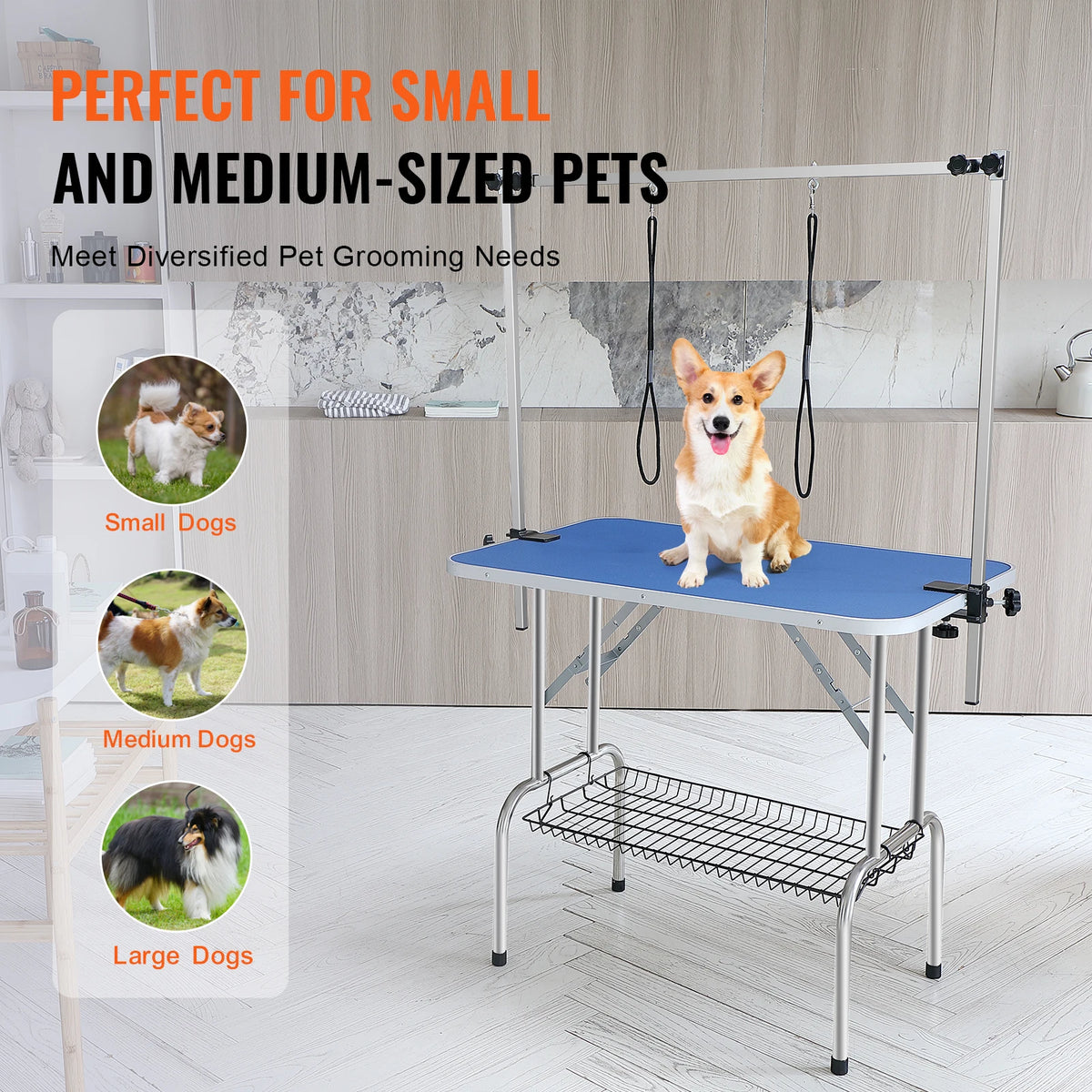 SucceBuy Dog Grooming Table With Dual Arms And Grooming Loop