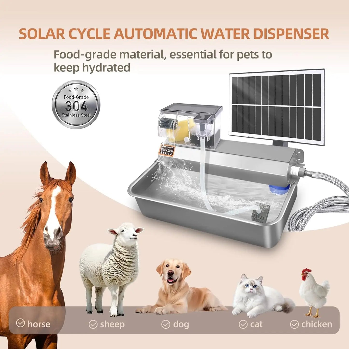 Automatic Pet Water Dispenser For Dogs Cats Indoor Outdoor Use