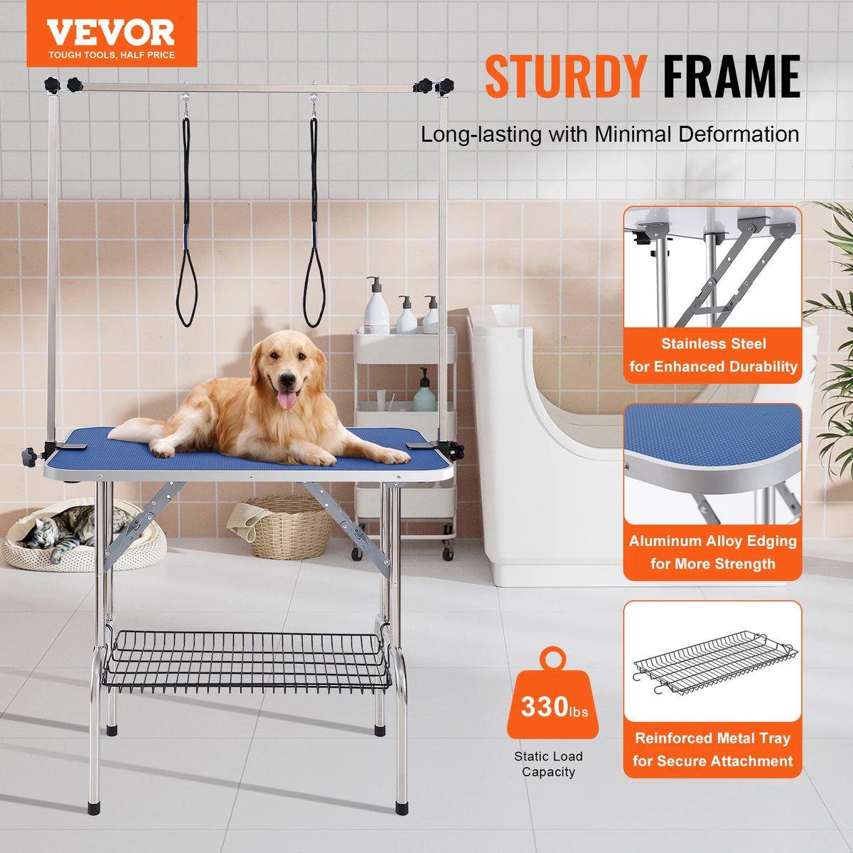 Professional Pet Grooming Table With Dual Arms And Clamp