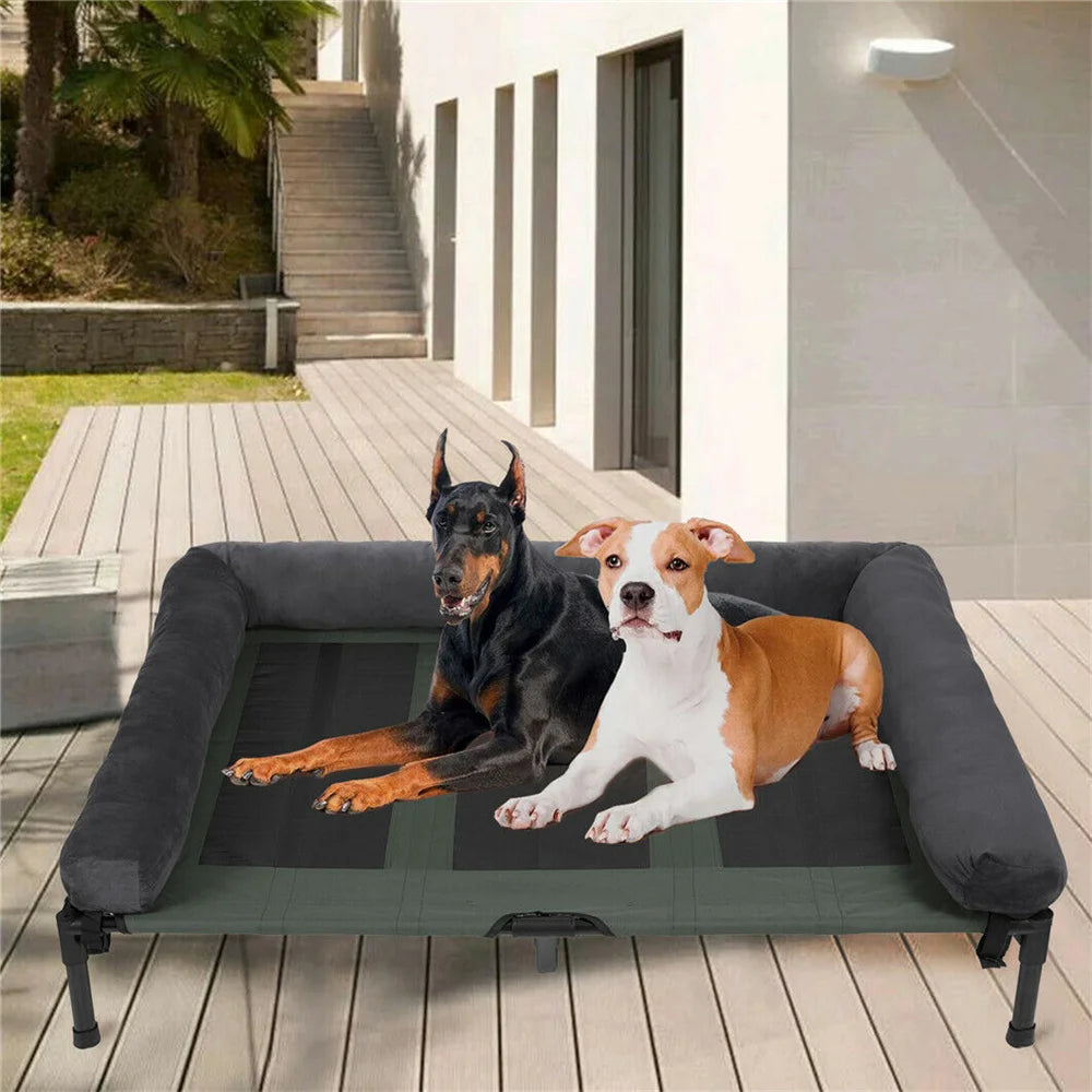 BORWART CN Outdoor Raised Dog Bed With Cooling Breathable Mat