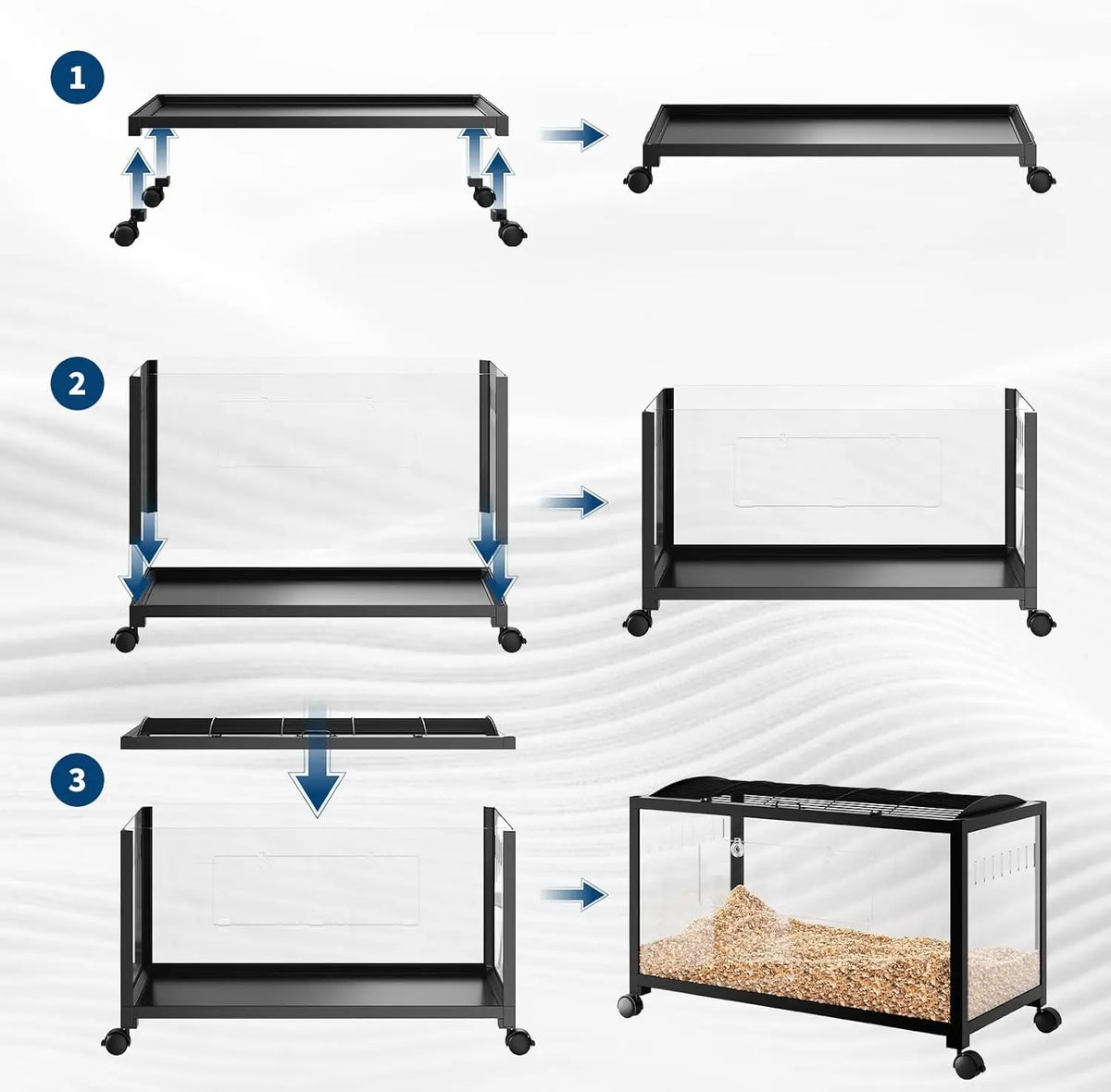 HiMISS 3 Tier Hamster Cage With Running Wheel And Bowl
