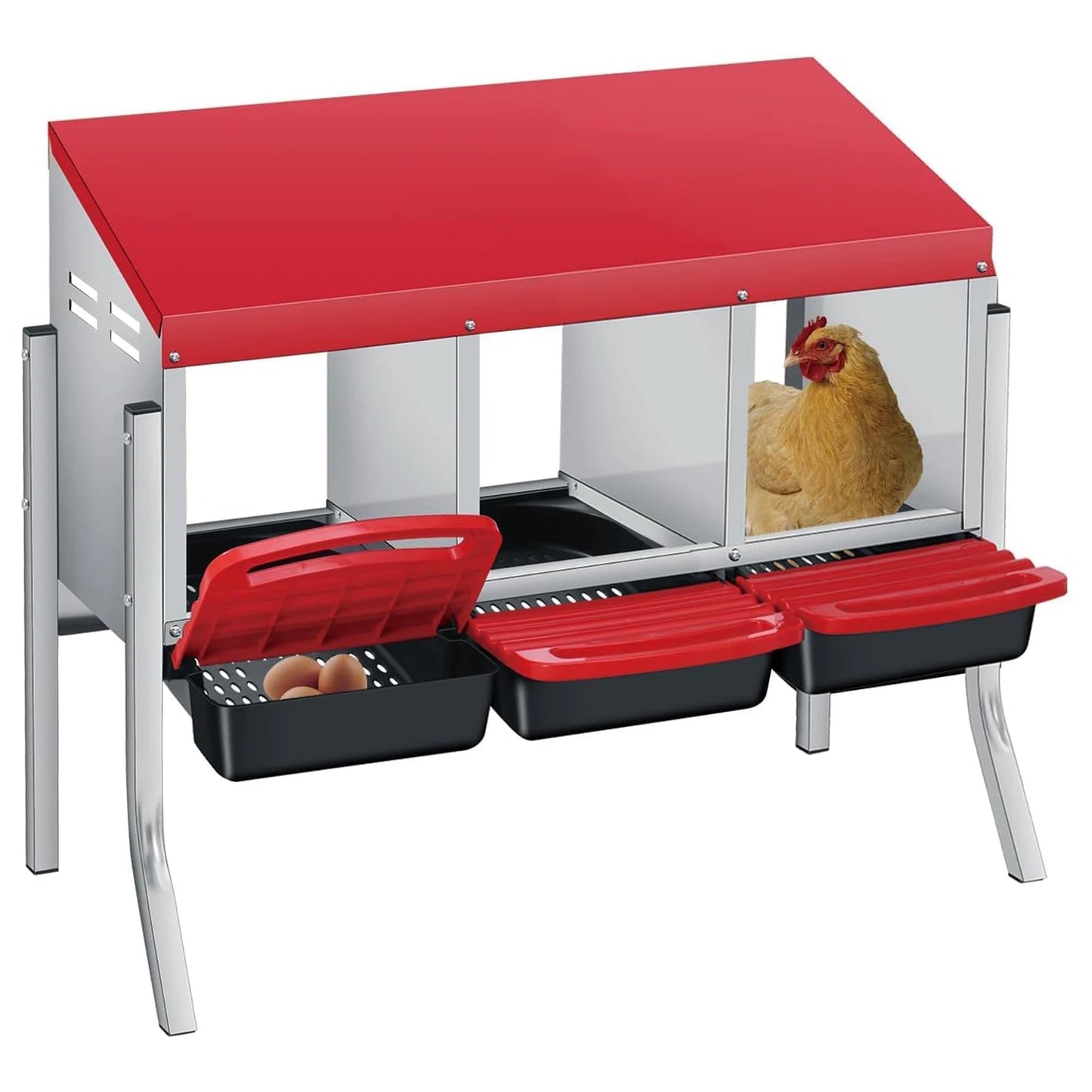 TWISTER.CK Multi Compartment Chicken Nesting Box With Automatic Egg Collection