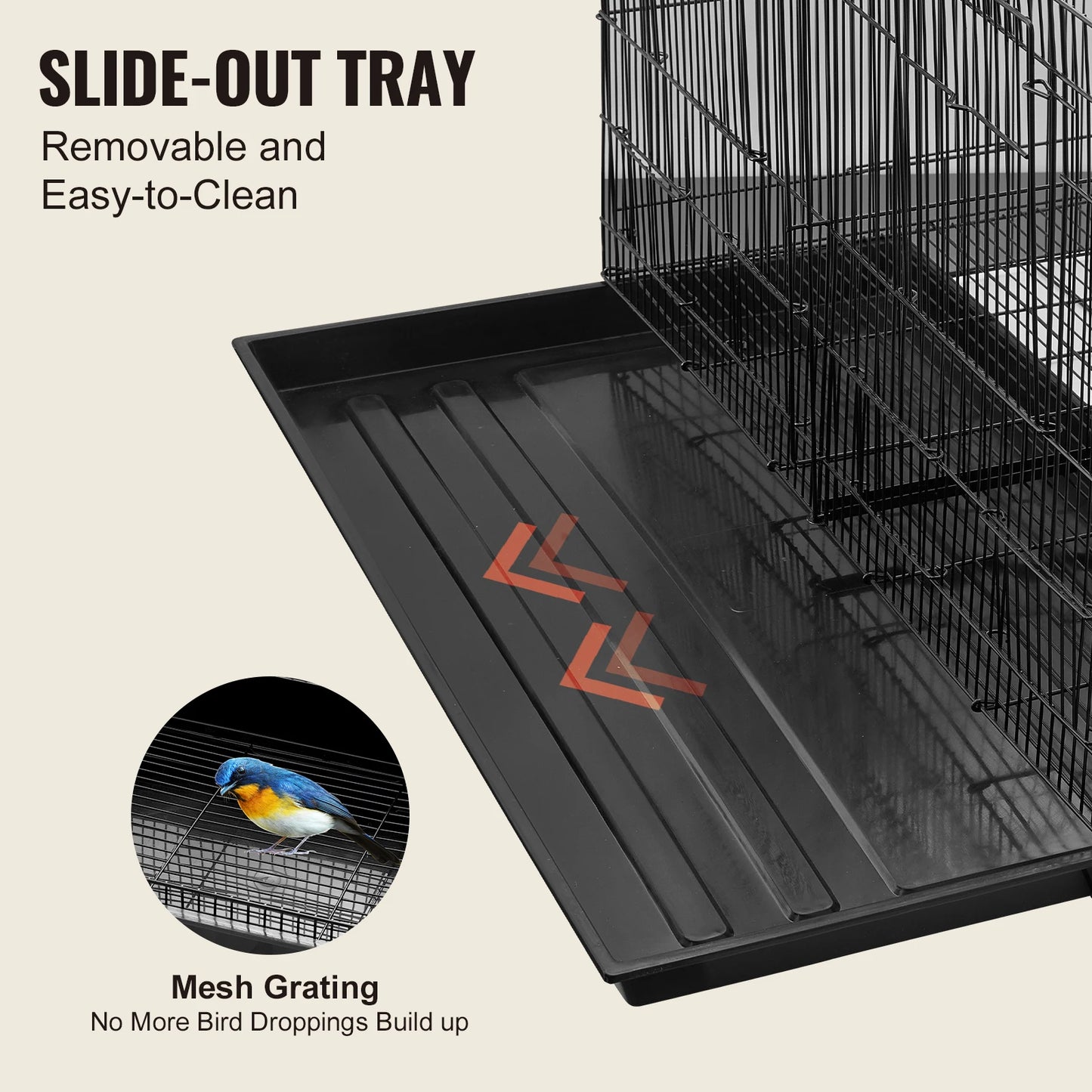 SucceBuy Stackable Divided Bird Cage For Travel With Handle