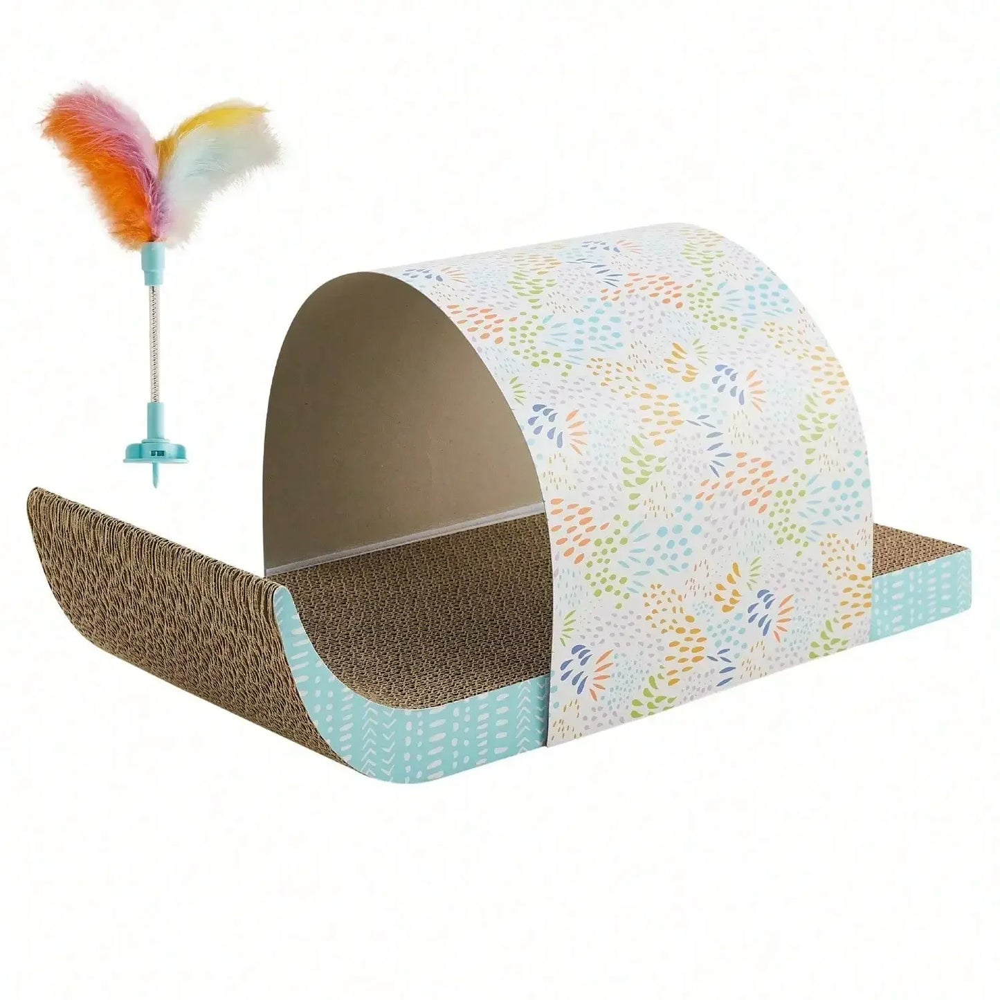 Detachable Cat Tunnel Toy With Scratching Board And Feather