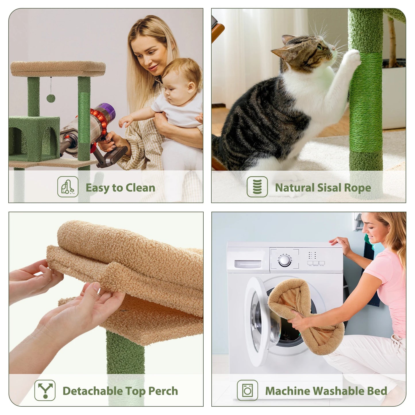 PAWZ Road Cactus Cat Tree Tower Indoor Cats Deluxe