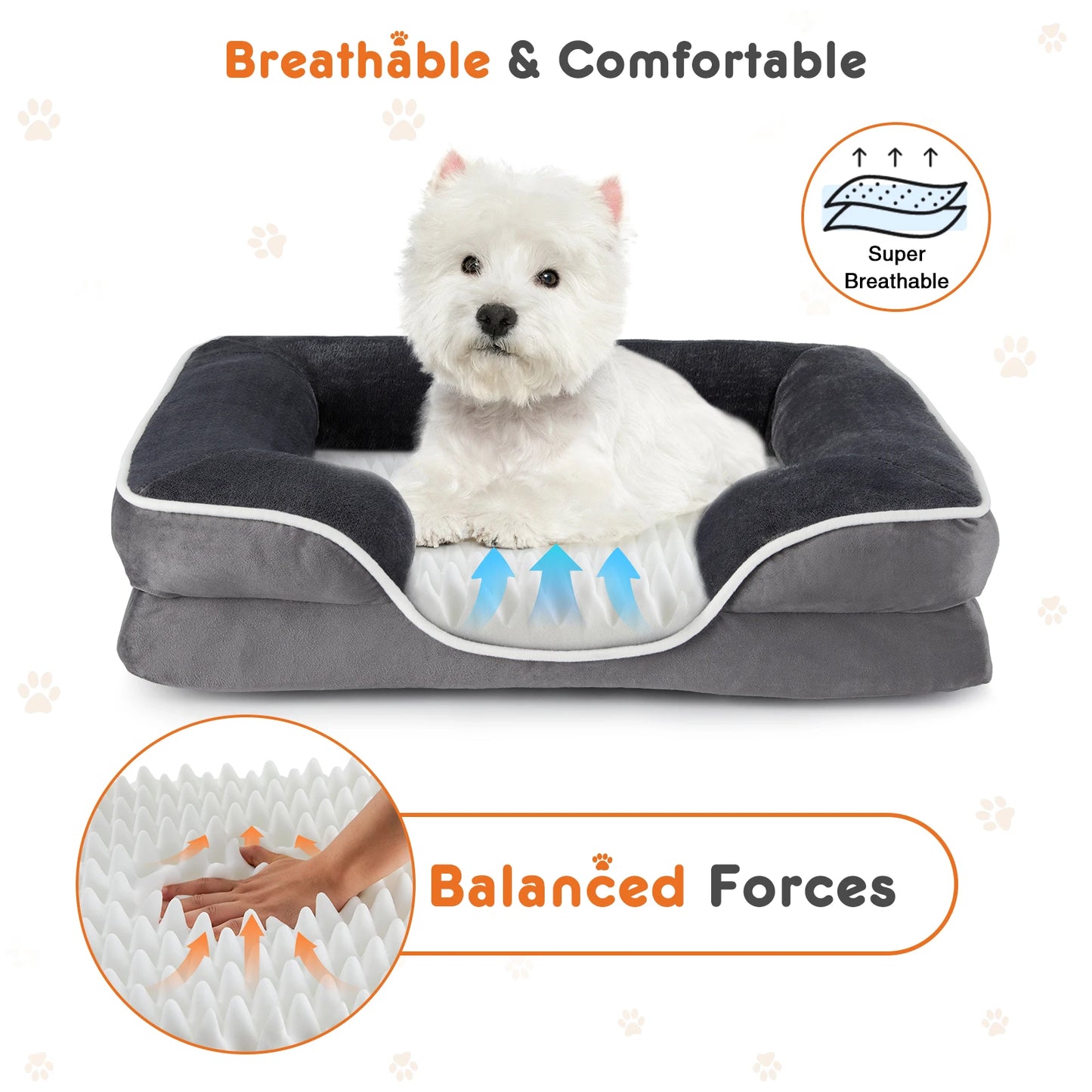 JHK Orthopedic MemoryFoam Dog Bed for Small Pets Washable