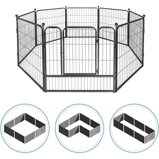 Heavy Duty Portable Indoor Outdoor Metal Pet Playpen With Gate