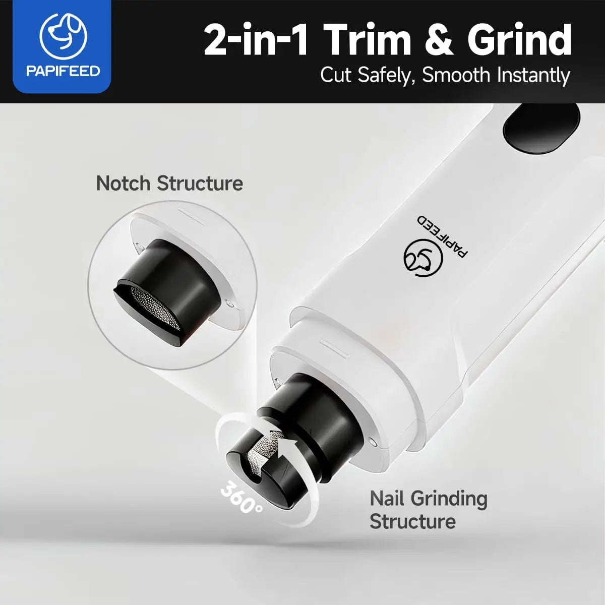 Ultra Quiet Nail Grinder with LED Light for Small Pets